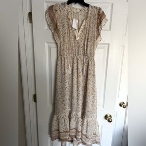 Cream and Metallic Gold NWT Dress